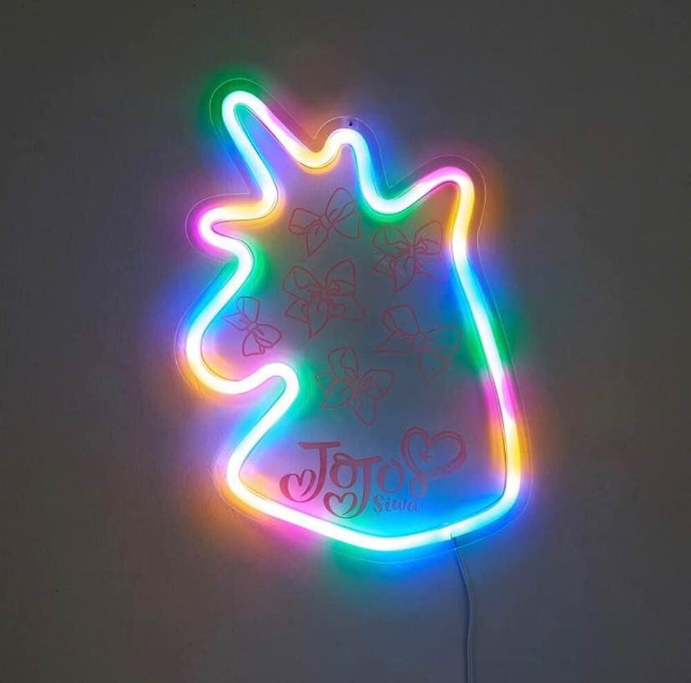JoJo Siwa Unicorn LED Neon Sign w/Timer Rainbow Night Light & Stand 2019 NEW!